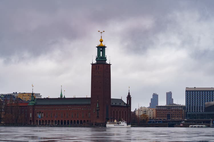 Stockholm City Center Under the Clouds