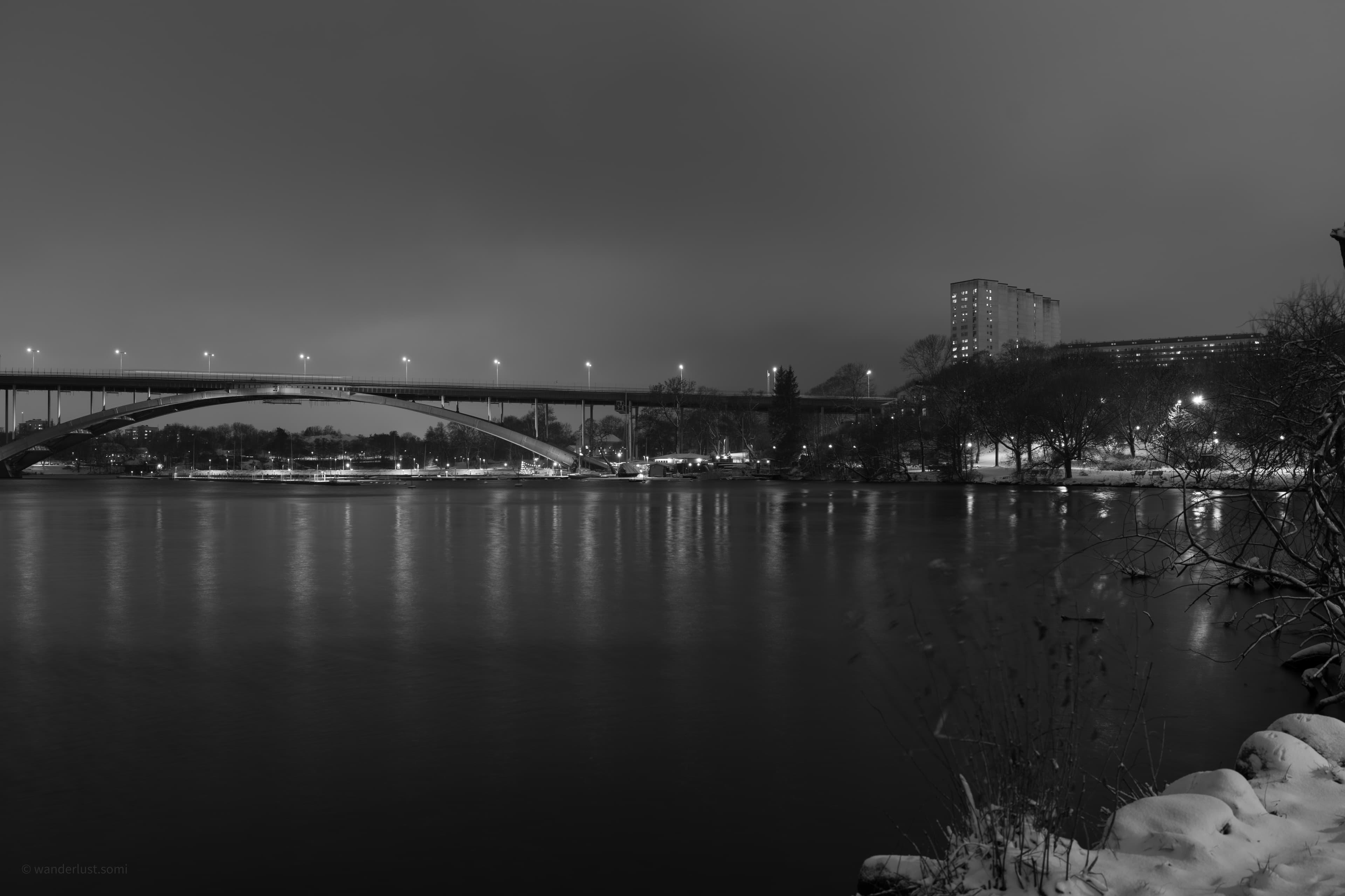 Vesterbro Monochrome Night - a black and white urban night photograph